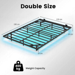 Elevated Double/king Size Floating Bed With Rgb Led Lighting - thumbnail 2
