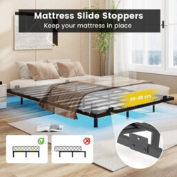Elevated Double/king Size Floating Bed With Rgb Led Lighting - thumbnail 5