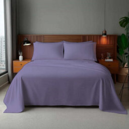 Microfibre Soft Touch Flat Sheet Plain Dyed Bed Linen Lilac