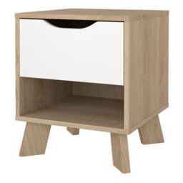 Furniture To Go Ikast Nightstand 1 Drawer In Jackson Hickory And White - thumbnail 3