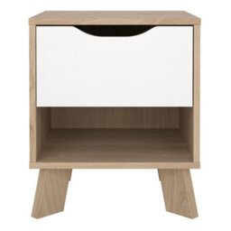 Furniture To Go Ikast Nightstand 1 Drawer In Jackson Hickory And White - thumbnail 2