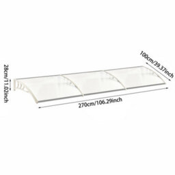 Breeins Waterproof Front Door Canopy Outdoor Awning Window Garden Canopy Patio Porch Awning Rain Shelter Cover W 270 Cm - thumbnail 5