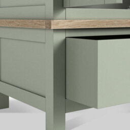Farro Sage Green Double Wardrobe With Washed Oak Top - By Roseland Furniture - thumbnail 8