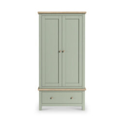 Farro Sage Green Double Wardrobe With Washed Oak Top - By Roseland Furniture - thumbnail 5