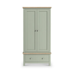 Farro Sage Green Double Wardrobe With Washed Oak Top - By Roseland Furniture - thumbnail 2
