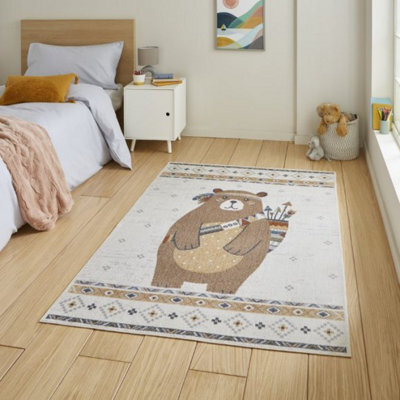eXtreme Kids Bear Rug, Easy To Clean Modern Rug 80 X 150Cm