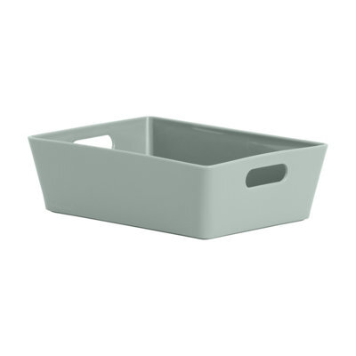 Wham Studio Gloss Light Green Plastic Nestable Storage Basket (H)5Cm (W)12Cm (D)12Cm - image 1