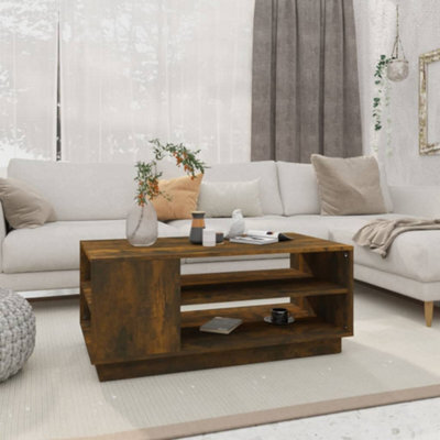 Berkfield Coffee Table Smoked Oak 102X55X43 Cm Engineered Wood - image 1