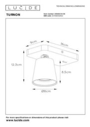 Lucide Turnon Modern Wall Spotlight - Led Dim To Warm - Gu10 - 1X5W 2200K/3000K - Black - thumbnail 7