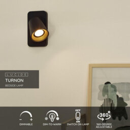 Lucide Turnon Modern Wall Spotlight - Led Dim To Warm - Gu10 - 1X5W 2200K/3000K - Black - thumbnail 2