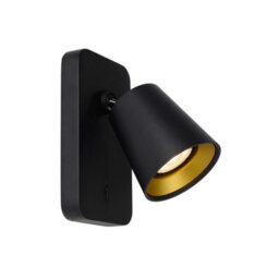 Lucide Turnon Modern Wall Spotlight - Led Dim To Warm - Gu10 - 1X5W 2200K/3000K - Black - thumbnail 1