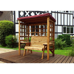 Marlborough Traditional Zubond Two Seat Arbour Burgundy With 1 X Bench Cushion Burgundy & 1 X Scatter Cushion Burgundy - thumbnail 4