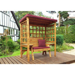 Marlborough Traditional Zubond Two Seat Arbour Burgundy With 1 X Bench Cushion Burgundy & 1 X Scatter Cushion Burgundy - thumbnail 2