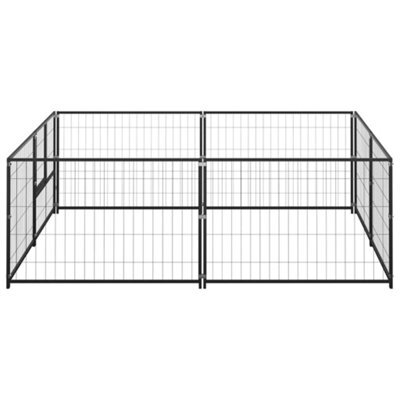 Berkfield Durable Dog Kennel Black 4 M2 Steel - image 1