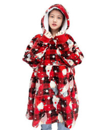 Homes & Linen Teddy Over Size Hoodie Gonks Blanket Plush Sherpa Fleece Sweatshirt Hoodie