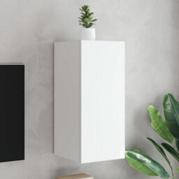 Berkfield Tv Wall Cabinet With Led Lights White 30.5X35X70 Cm - thumbnail 1
