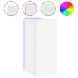 Berkfield Tv Wall Cabinet With Led Lights White 30.5X35X70 Cm - thumbnail 2