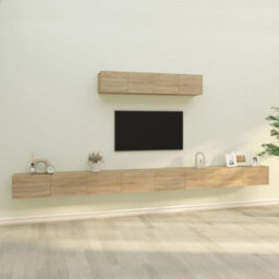 Berkfield 4 Piece Tv Cabinet Set Sonoma Oak Engineered Wood - thumbnail 1