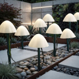 Pluto Packaging Solar Mushroom Pathway Stake Lights Warm White Pearl Cap Garden Lights - thumbnail 2