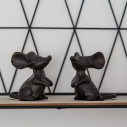 Woodside Cast Iron Mouse Sculpture Indoor/outdoor Home/garden Ornaments, 2 Pack - thumbnail 5