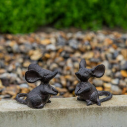 Woodside Cast Iron Mouse Sculpture Indoor/outdoor Home/garden Ornaments, 2 Pack - thumbnail 3