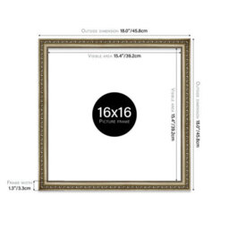 16X16 Champaign Ornate Picture Frame (40.6 X 40.6Cm) Poster, Photo, Artwork, Gallery Wall Or Print - thumbnail 2