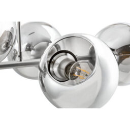 Luminosa Lighting Luminosa Pilar Bar Pendant Ceiling Light Nickel Matt Smoke Glass Shade 8X E27 - thumbnail 3