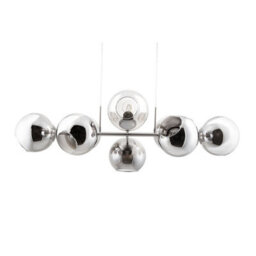 Luminosa Lighting Luminosa Pilar Bar Pendant Ceiling Light Nickel Matt Smoke Glass Shade 8X E27 - thumbnail 2