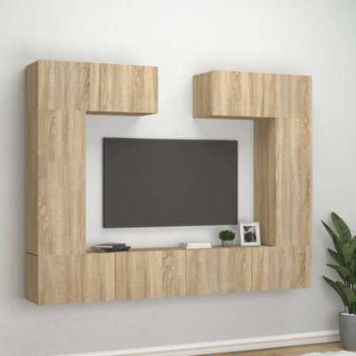 Vidaxl 6 Piece Tv Cabinet Set Sonoma Oak Engineered Wood - image 1
