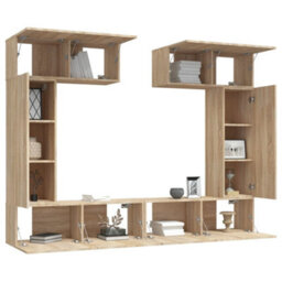 Vidaxl 6 Piece Tv Cabinet Set Sonoma Oak Engineered Wood - thumbnail 4