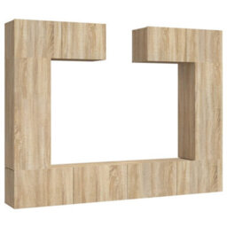 Vidaxl 6 Piece Tv Cabinet Set Sonoma Oak Engineered Wood - thumbnail 2