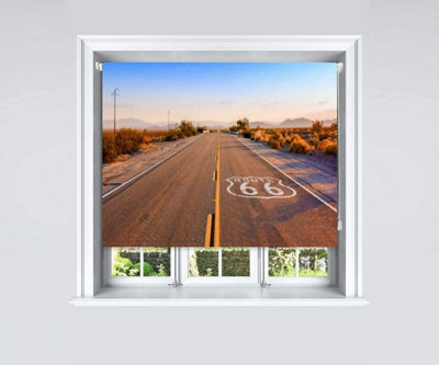 Lister Cartwright Route 66 Design Blackout Roller Blinds Child Safety Included, 180 X 140 Cm - image 1