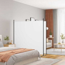 Walplus 2-Panel Room Divider White 348X180 Cm Fabric - thumbnail 1