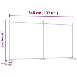 Walplus 2-Panel Room Divider White 348X180 Cm Fabric - thumbnail 8