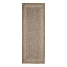 Melrose County Flatweave Brown Natural Bordered Indoor Non-Slip Large Area Runner Rug 060/230Cm - thumbnail 5