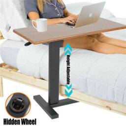 Height Adjustable Over Bed Chair Table Large Metal Worksation Sofa End Side Desk - thumbnail 2