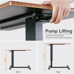 Height Adjustable Over Bed Chair Table Large Metal Worksation Sofa End Side Desk - thumbnail 6