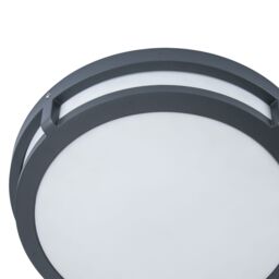 GoodHome Coffman Fixed Matt Dark Grey Mains-Powered Integrated Led Outdoor Round Wall Light 1400Lm (Dia)26Cm - thumbnail 6