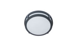GoodHome Coffman Fixed Matt Dark Grey Mains-Powered Integrated Led Outdoor Round Wall Light 1400Lm (Dia)26Cm - thumbnail 4