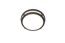 GoodHome Coffman Fixed Matt Dark Grey Mains-Powered Integrated Led Outdoor Round Wall Light 1400Lm (Dia)26Cm - thumbnail 5