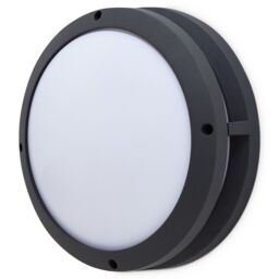 GoodHome Coffman Fixed Matt Dark Grey Mains-Powered Integrated Led Outdoor Round Wall Light 1400Lm (Dia)26Cm - thumbnail 2