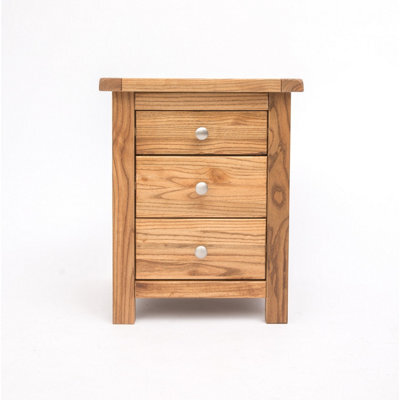 Cabinet Bits Trivento 3 Drawer Bedside Table Chrome Knob - image 1