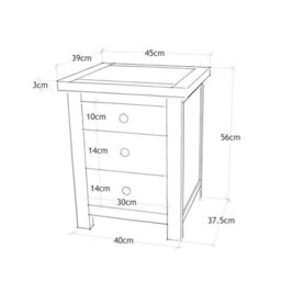 Cabinet Bits Trivento 3 Drawer Bedside Table Chrome Knob - thumbnail 8