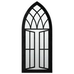 Berkfield Garden Mirror Black 70X30 Cm Iron For Outdoor Use - thumbnail 2
