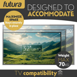 Futura Tv Wall Bracket Mount For 32-80 Inch Tvs, Tilt, Swivel & Rotation, Universal Flat & Curved Tvs, Vesa Max 600X400mm 70Kg Max - thumbnail 7