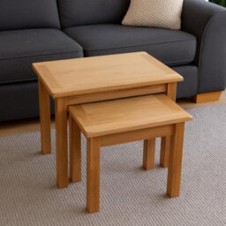 Home Furniture Group Oakcroft Swr4 Rustic Medium Wood Nest Of 2 Tables Space-Saving Living Room Set - thumbnail 5