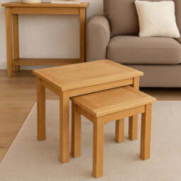Home Furniture Group Oakcroft Swr4 Rustic Medium Wood Nest Of 2 Tables Space-Saving Living Room Set - thumbnail 6