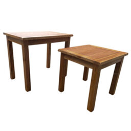 Home Furniture Group Oak Nest Of 2 Tables Rustic Space Saving Side Table Set For Living Room - thumbnail 9
