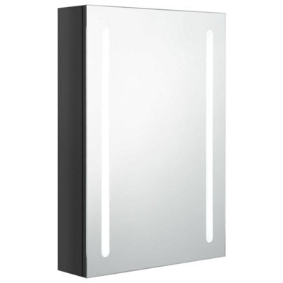 Berkfield Stylish Led Bathroom Mirror Cabinet Shining Black 50X13X70 Cm - image 1