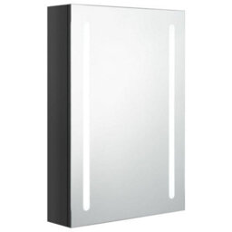 Berkfield Stylish Led Bathroom Mirror Cabinet Shining Black 50X13X70 Cm - thumbnail 1